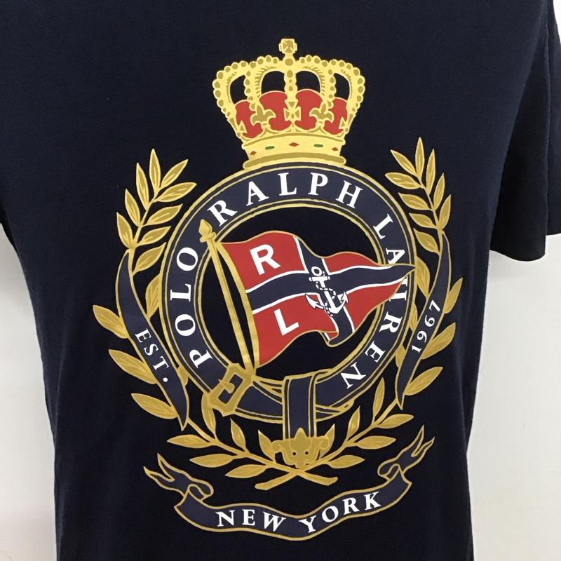 ポロラルフローレン POLO RALPH LAUREN Tシャツ 半袖 S プリント 紺 / ネイビー /  メンズ USED 古着 中古 10107314