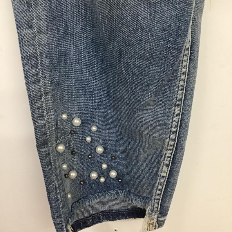 ザラ ZARA パンツ デニム、ジーンズ パール ダメージ加工 青 / ブルー /  レディース USED 古着 中古 10108587