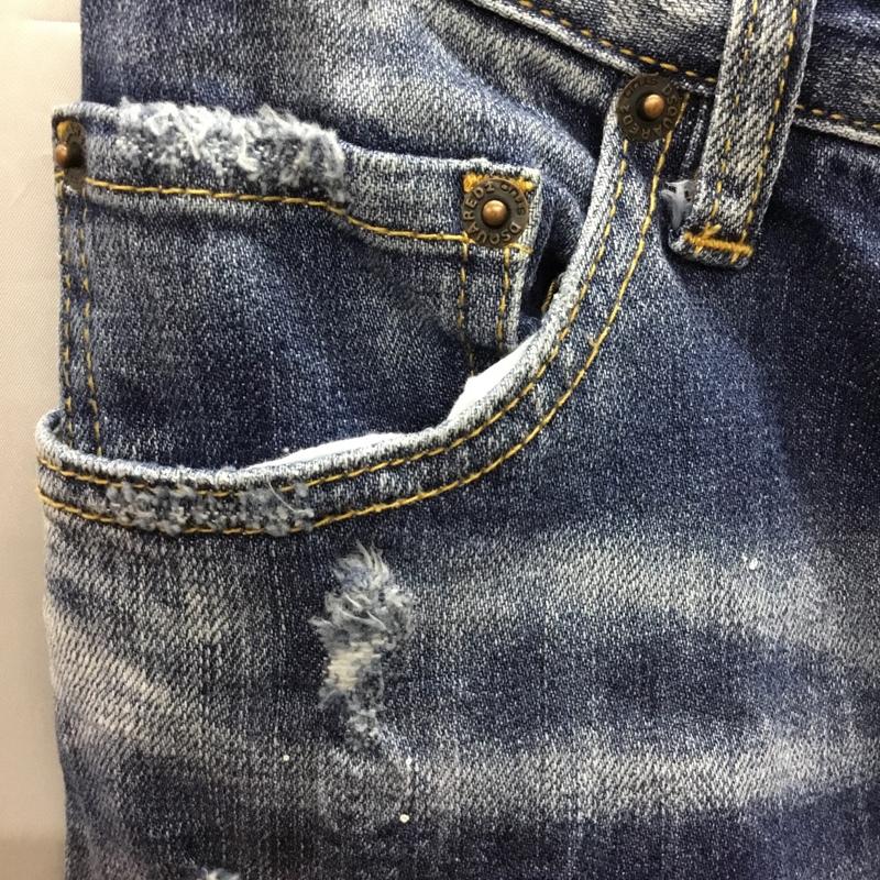 ディースクエアード DSQUARED2 パンツ デニム、ジーンズ F3-452 ストレッチ 46 46 ダメージ加工 青 / ブルー /  メンズ USED 古着 中古 10117196