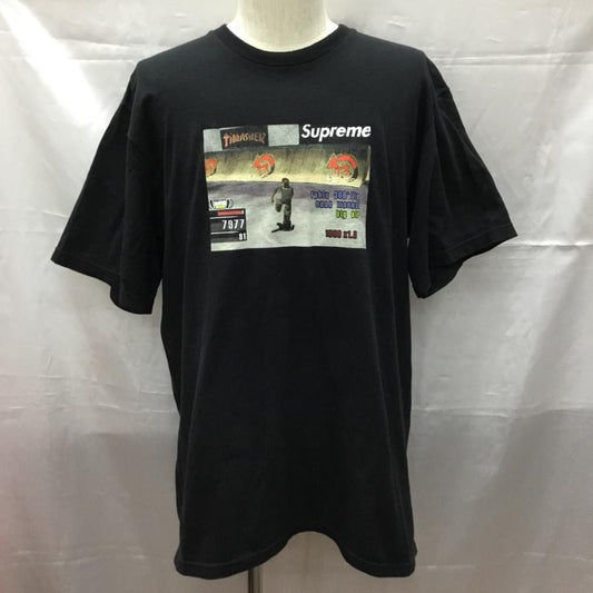 シュプリーム Supreme Tシャツ 半袖 21AW ThrasherGameTee 半袖カットソー プリントTシャツ コラボ L プリント 黒 / ブラック /  メンズ USED 古着 中古 10108315