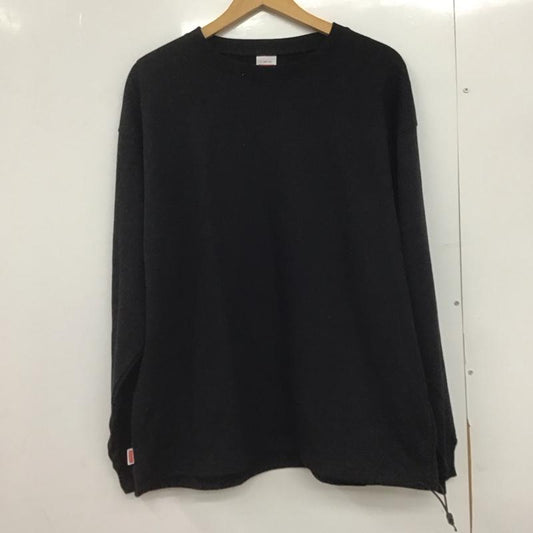 ヘルスニット Healthknit カットソー 長袖 長袖カットソー プリントカットソー クルーネック L 無地 黒 / ブラック /  メンズ USED 古着 中古 10146707