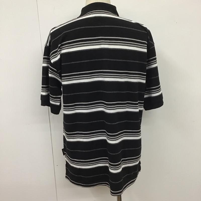 キャルトップ CALTOP ポロシャツ 半袖 S ボーダー柄 黒 / ブラック / X 白 / ホワイト / X 灰 / グレー /  メンズ USED 古着 中古 10111577