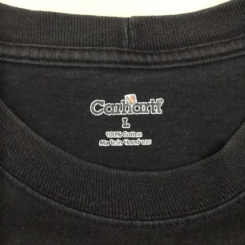 カーハート Carhartt カットソー 長袖 長袖カットソー クルーネックカットソー ロングスリーブカットソー プリントTシャツ L ロゴ、文字 黒 / ブラック /  メンズ USED 古着 中古 10121524