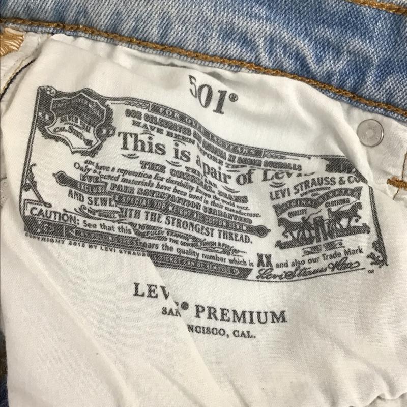 リーバイス Levi s パンツ デニム、ジーンズ 36200-0071 501 CROP DIBS W TAPE W26 L28 26インチ ロゴ、文字 水色 / ライトブルー /  レディース USED 古着 中古 10114580