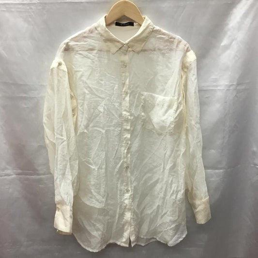 ダブルクローゼット w closet シャツ、ブラウス 長袖 シアーシャツ FREE 無地 アイボリー / アイボリー /  レディース USED 古着 中古 10110856