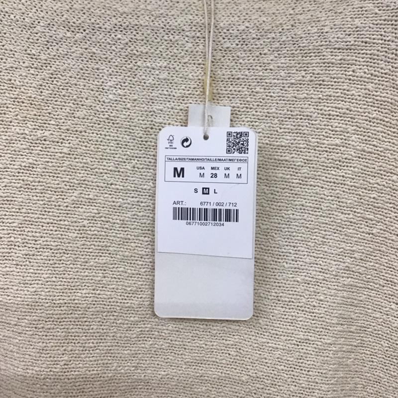 ザラ ZARA ワンピース ひざ丈スカート M 無地 アイボリー / アイボリー /  レディース USED 古着 中古 10143425