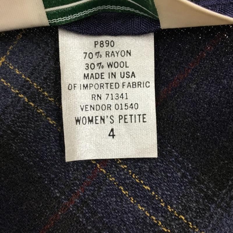エルエルビーン L.L.Bean スカート ロングスカート USA製 フレアスカート 4 チェック 紺 / ネイビー /  レディース USED 古着 中古 10112894