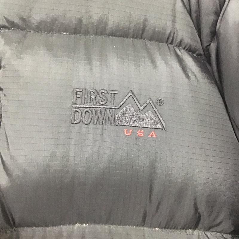 ファーストダウン FIRST DOWN ジャケット、上着 ジャンパー、ブルゾン ジップアップジャケット ナイロンジャケット アウター XL ロゴ、文字 黒 / ブラック /  メンズ USED 古着 中古 10140459
