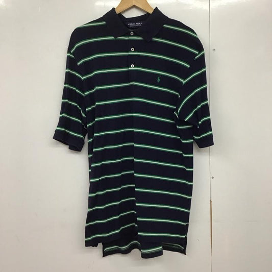 ポロゴルフラルフローレン POLOGOLF ポロシャツ 半袖 L ボーダー柄 紺 / ネイビー /  メンズ USED 古着 中古 10142991