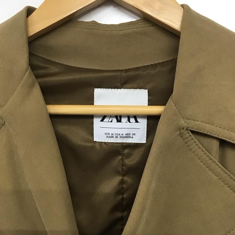ザラ ZARA コート コート一般 0518 053 751 ロングコート 薄手コート M 無地 ベージュ / ベージュ /  レディース USED 古着 中古 10142261
