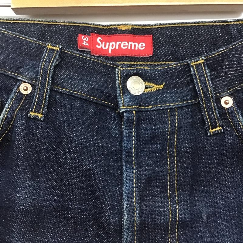 シュプリーム Supreme パンツ デニム、ジーンズ セルビッチデニムパンツ カジュアルパンツ ストレートパンツ 34インチ 無地 インディゴ / インディゴ /  メンズ USED 古着 中古 10142930