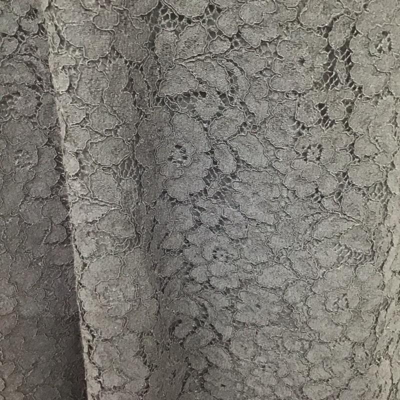 ザラ ZARA ワンピース ひざ丈スカート 4786 061 800 半袖 スタンドカラー L レース柄 黒 / ブラック /  レディース USED 古着 中古 10113508