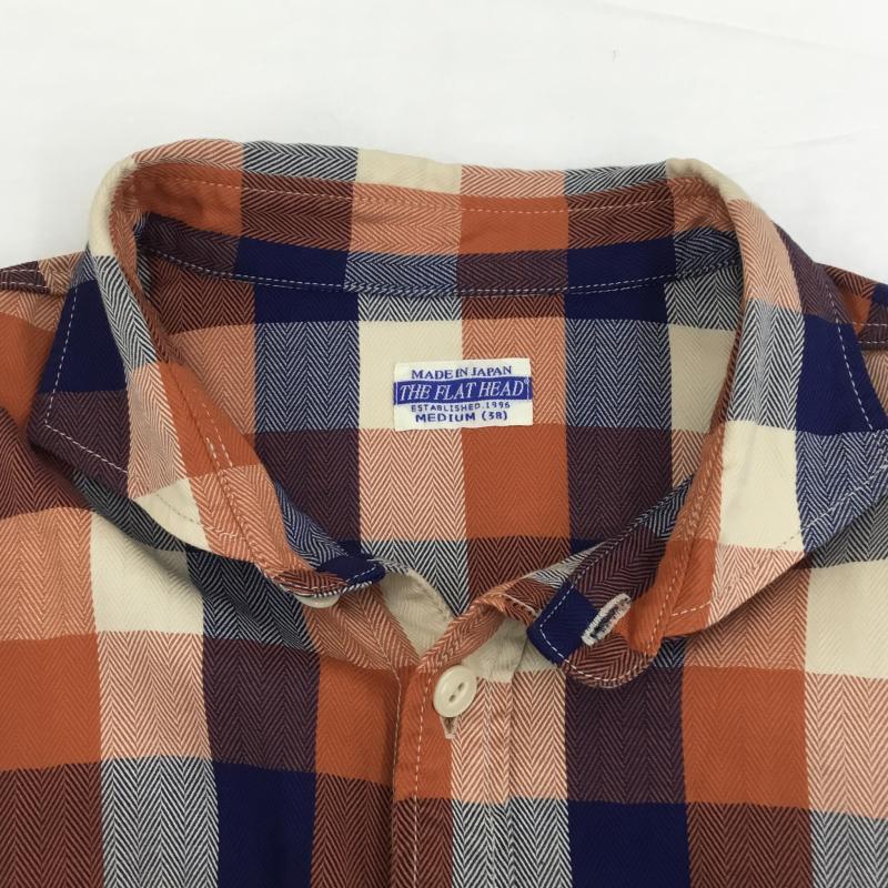 フラットヘッド The Flat Head シャツ、ブラウス 長袖 THE FLAT HEAD 長袖シャツ M チェック 橙 / オレンジ / X 青 / ブルー /  メンズ USED 古着 中古 10129220