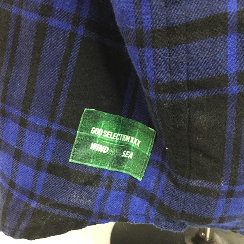 ウィンダンシー WIND AND SEA シャツ、ブラウス 長袖 eds-xxx-21a-05 ウィンダンシーゴッドセレクション21Aネルシャツ 長袖シャツ チェックシャツ XL チェック 黒 / ブラック / X 青 / ブルー /  メンズ USED 古着 中古 10106457