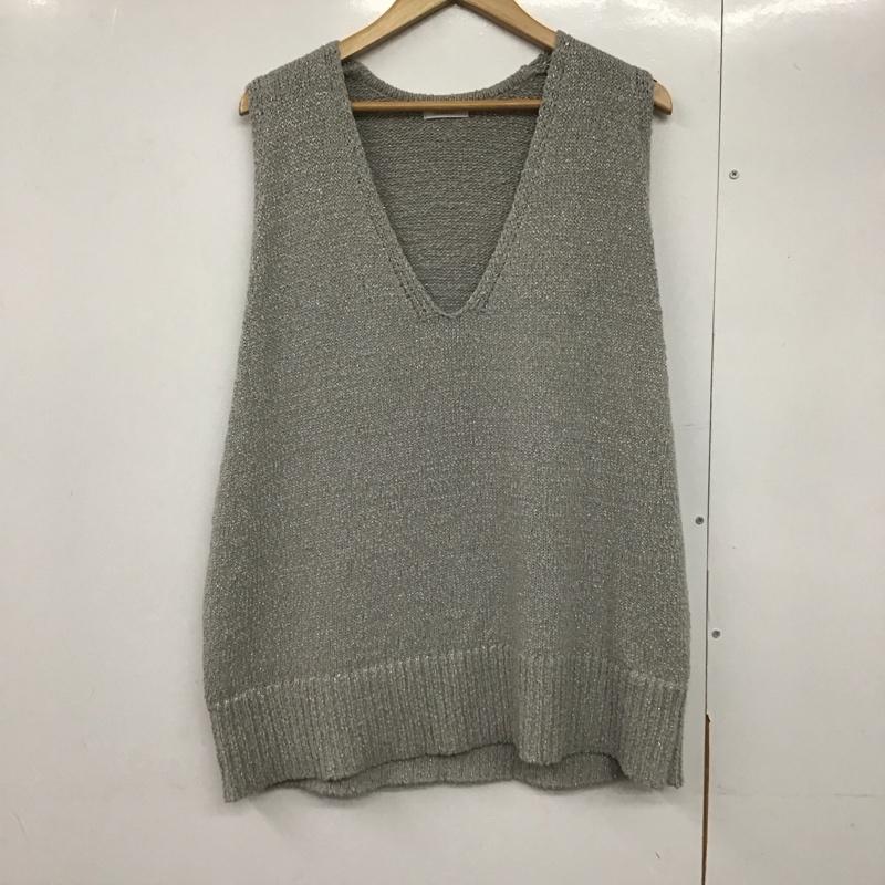 ローリーズファーム LOWRYS FARM ベスト ベスト ニットベスト ノースリーブカットソー プルオーバー Vネック FREE 無地 灰 / グレー /  レディース USED 古着 中古 10142455