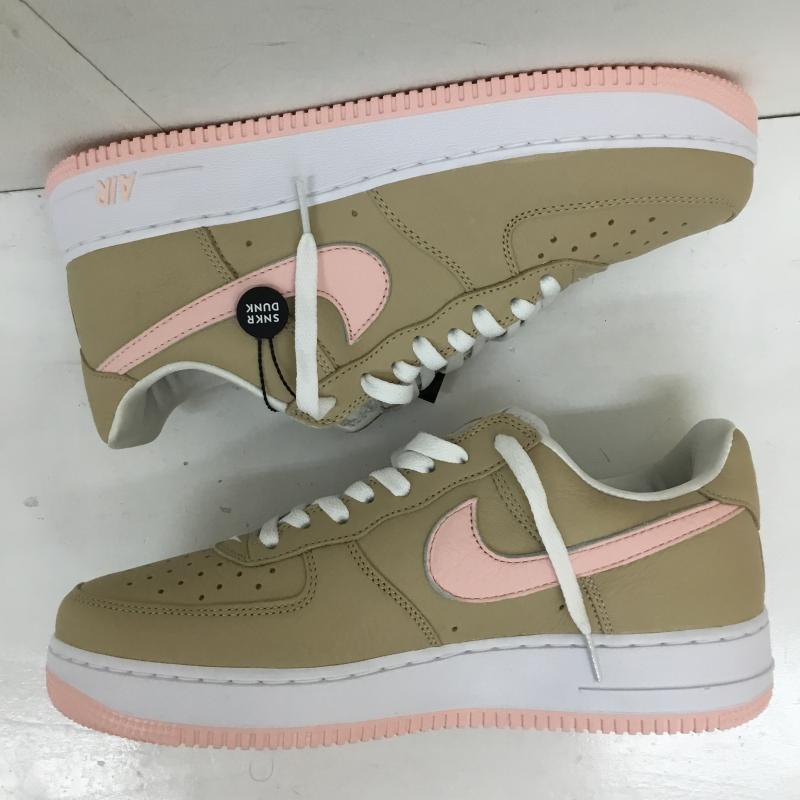 ナイキ NIKE スニーカー スニーカー 845053-201 Air Force 1 Low Retro Linen エアフォース１ リネン 28.0cm ロゴ、文字 白 / ホワイト / X 茶 / ブラウン / X 桃 / ピンク /  メンズ USED 古着 中古 10136411