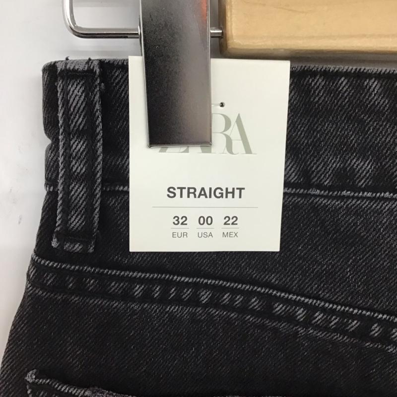 ザラ ZARA パンツ デニム、ジーンズ 2569 264 922 ハイライズ ストレート 無地 黒 / ブラック /  レディース USED 古着 中古 10111533