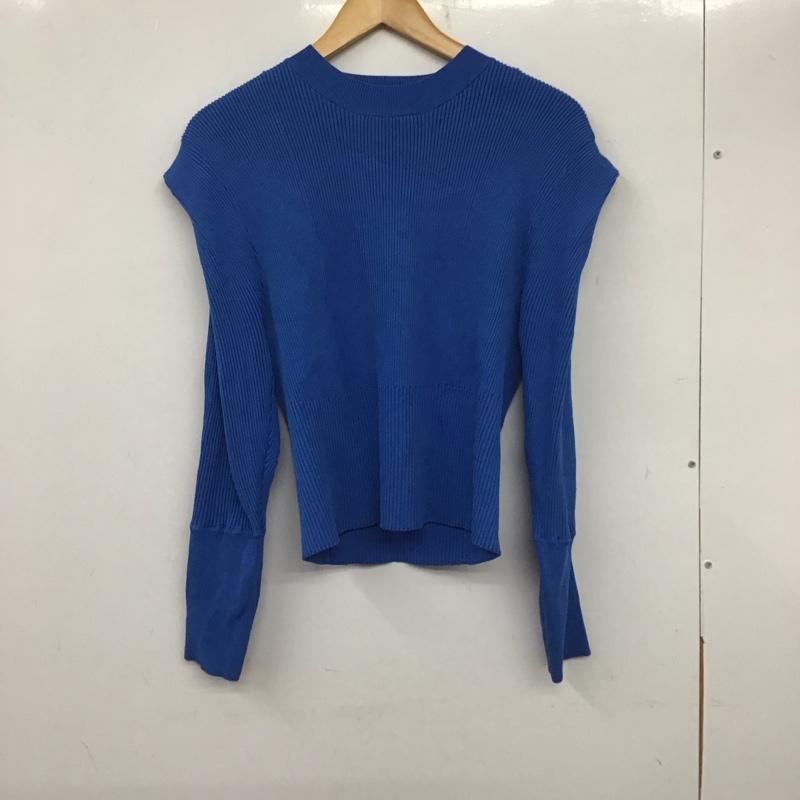 オペークドットクリップ OPAQUE.CLIP ニット、セーター 長袖 M 無地 青 / ブルー /  レディース USED 古着 中古 10140414