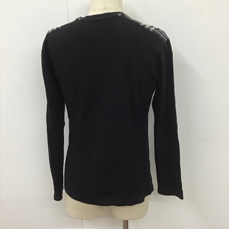 バーバリーブラックレーベル BURBERRY BLACK LABEL Tシャツ 長袖 BMV21-709-09 Vネック 2 ワンポイント 黒 / ブラック /  メンズ USED 古着 中古 10111854