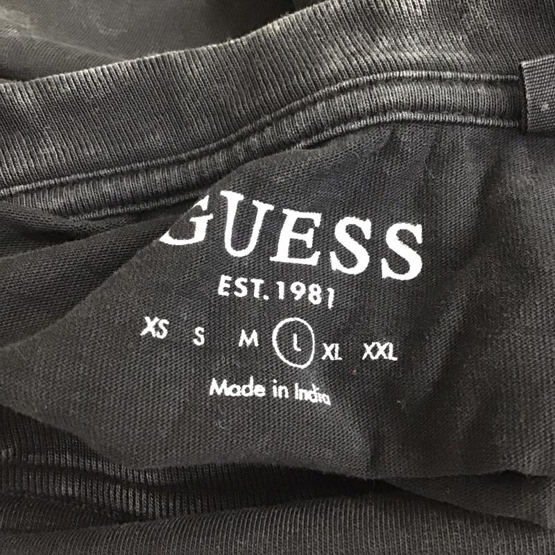 ゲス Guess Tシャツ 半袖 半袖カットソー プリントTシャツ クルーネックカットソー L ロゴ、文字 黒 / ブラック /  メンズ USED 古着 中古 10114656