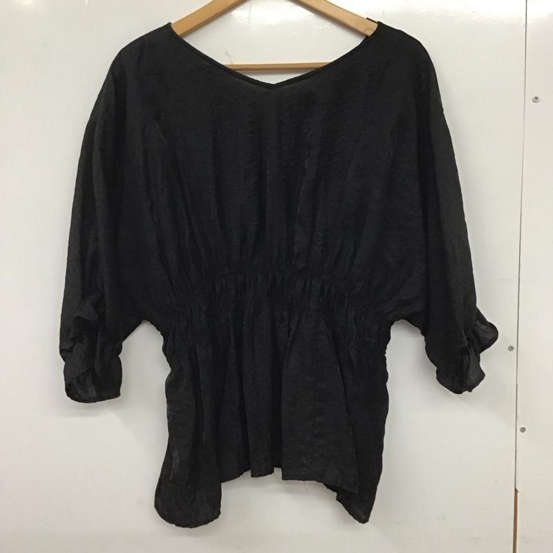 ローリーズファーム LOWRYS FARM カットソー 半袖 FREE 無地 黒 / ブラック /  レディース USED 古着 中古 10133500
