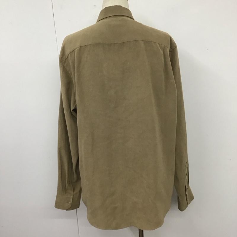 ウ゛ァンヒューゼン VANHEUSEN シャツ、ブラウス 長袖 L 無地 ベージュ / ベージュ /  メンズ USED 古着 中古 10108056