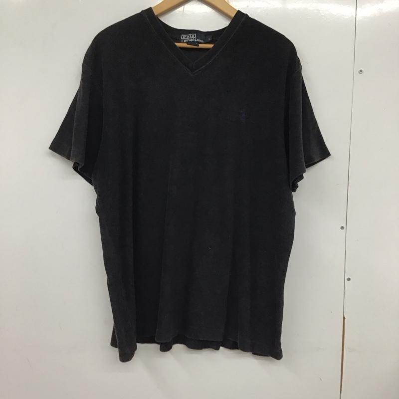 ポロバイラルフローレン Polo by RALPH LAUREN Tシャツ 半袖 半袖カットソー プリントTシャツ Vネックカットソー L ロゴ、文字 黒 / ブラック /  メンズ USED 古着 中古 10133961