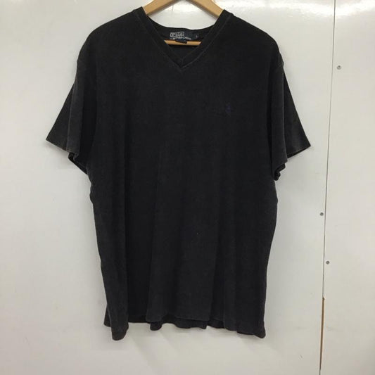 ポロバイラルフローレン Polo by RALPH LAUREN Tシャツ 半袖 半袖カットソー プリントTシャツ Vネックカットソー L ロゴ、文字 黒 / ブラック /  メンズ USED 古着 中古 10133961