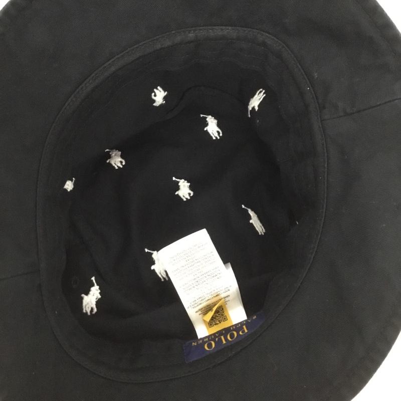 ポロラルフローレン POLO RALPH LAUREN 帽子 ハット バケットハット ロゴ 総柄 黒 / ブラック /  メンズ USED 古着 中古 10138127