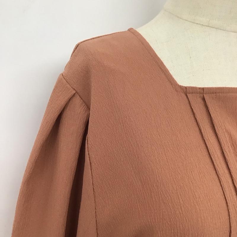 エヘカソポ ehka sopo ワンピース ロングスカート fld-1105403 ロングワンピース フレアスカート 半袖ワンピース FREE 無地 茶 / ブラウン /  レディース USED 古着 中古 10108819