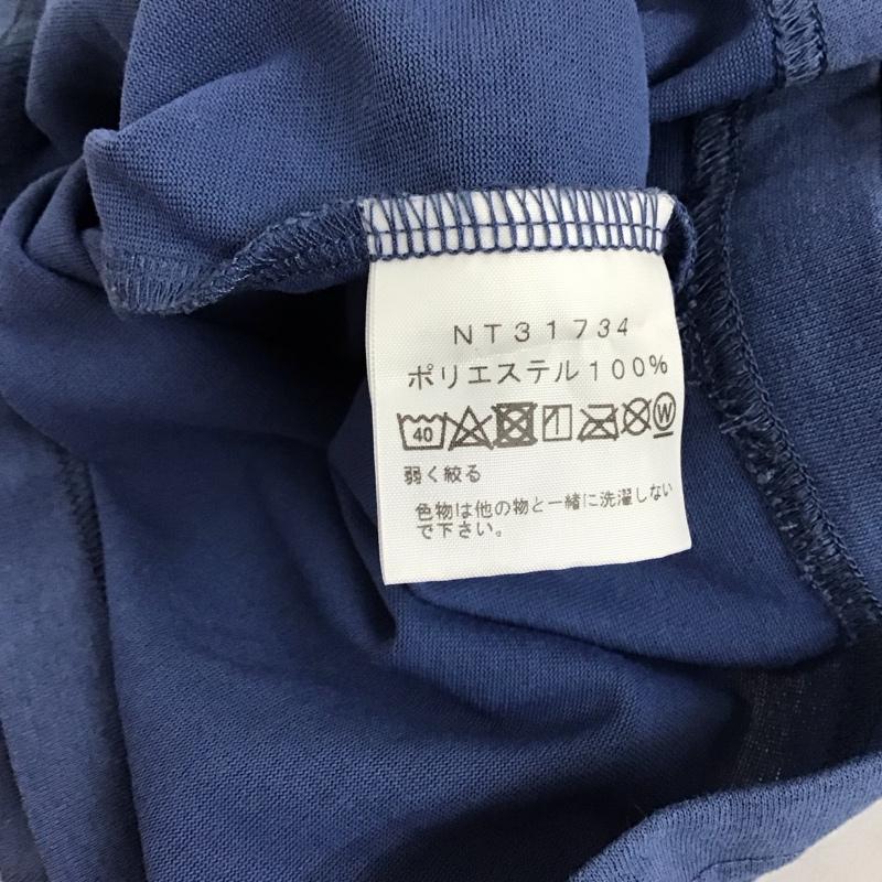 ザノースフェイス THE NORTH FACE Tシャツ 半袖 半袖カットソー プリントTシャツ クルーネックカットソー L ロゴ、文字 青 / ブルー /  メンズ USED 古着 中古 10150286