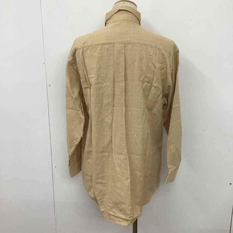 ブルックスブラザーズ BROOKS BROTHERS シャツ、ブラウス 長袖 ボタンダウン M チェック 白 / ホワイト / X ベージュ / ベージュ /  メンズ USED 古着 中古 10111252