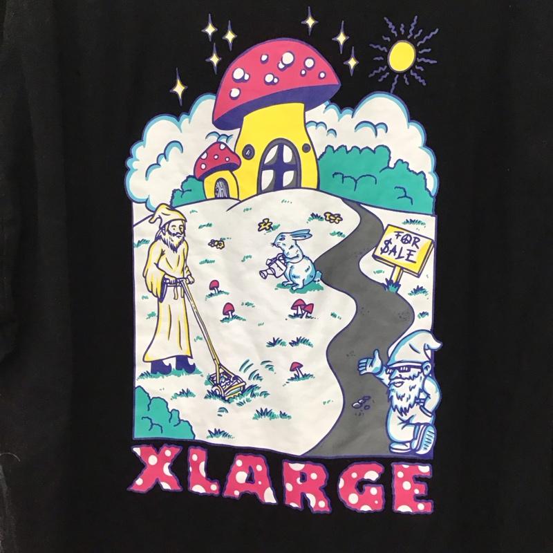 エクストララージ XLARGE Tシャツ 半袖 半袖カットソー プリントTシャツ クルーネックカットソー L ロゴ、文字 黒 / ブラック /  メンズ USED 古着 中古 10151010