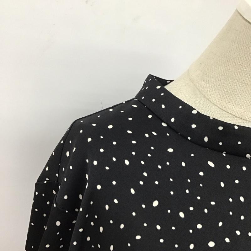 オペークドットクリップ OPAQUE.CLIP カットソー 長袖 長袖シャツカットソー クルーネックカットソー ブラウス 総柄 38 ドット 白 / ホワイト / X 黒 / ブラック /  レディース USED 古着 中古 10110319