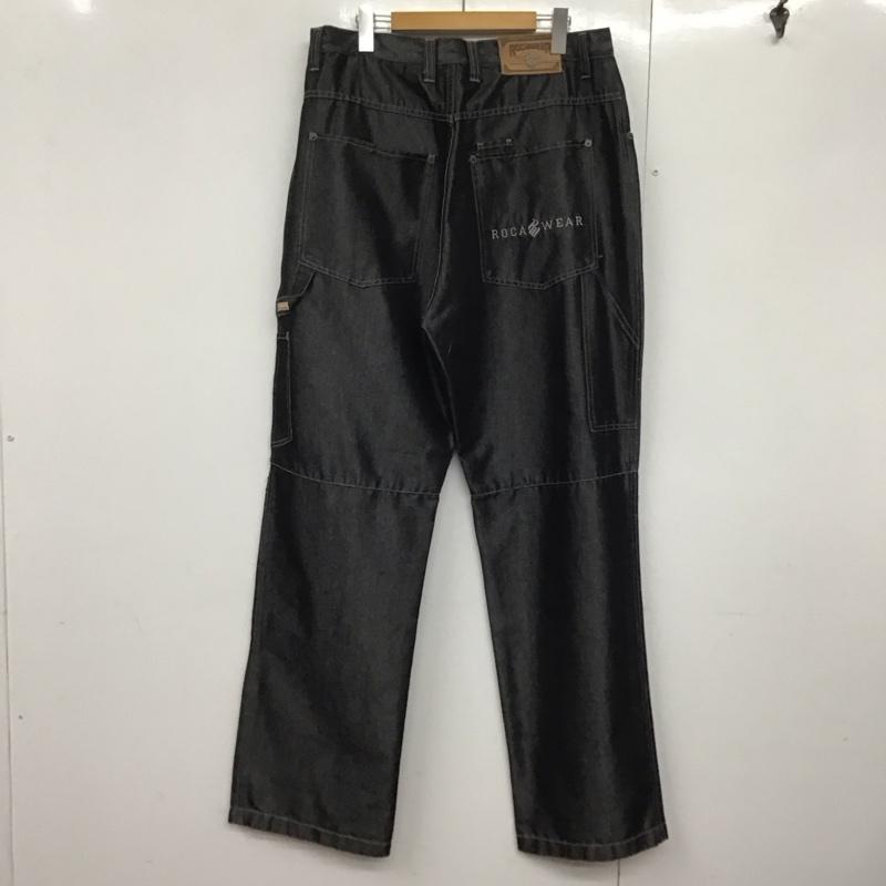 ロカウェア ROCAWEAR パンツ デニム、ジーンズ デニムパンツ ワイドパンツ カジュアルパンツ 36 ロゴ、文字 黒 / ブラック /  メンズ USED 古着 中古 10143534