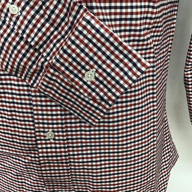ブルックスブラザーズ BROOKS BROTHERS シャツ、ブラウス 長袖 BLACK FLEECE コットン BB1 USA ボタンダウン チェック 白 / ホワイト / X 赤 / レッド / X 紺 / ネイビー /  メンズ USED 古着 中古 10112672