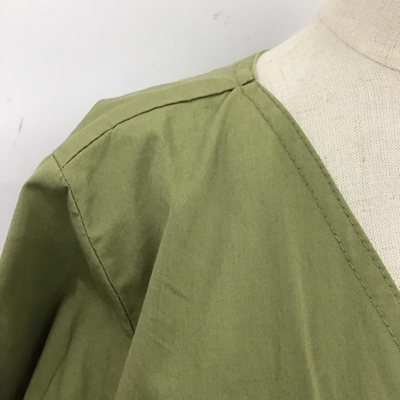 ザラティーアールエフ ZARA TRF ワンピース ロングスカート 3092 186 505 ノーカラー Ｖネック XS 無地 カーキ / カーキ /  レディース USED 古着 中古 10111063