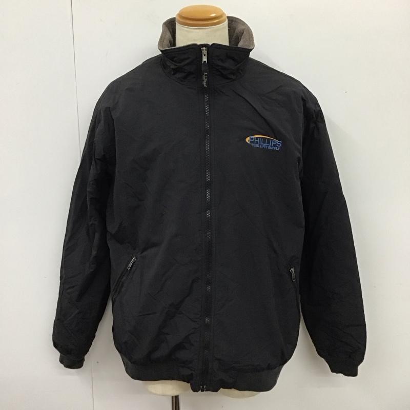 エルエルビーン L.L.Bean ジャケット、上着 ジャンパー、ブルゾン ジップアップジャケット ジャンパー ジャケット カジュアルジャケット アウター 裏起毛 XXL ロゴ、文字 黒 / ブラック /  メンズ USED 古着 中古 10115264