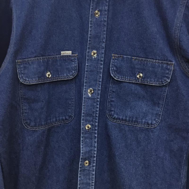 カーハート Carhartt シャツ、ブラウス 長袖 Carhartt デニムシャツ M 無地 インディゴ / インディゴ /  メンズ USED 古着 中古 10127624