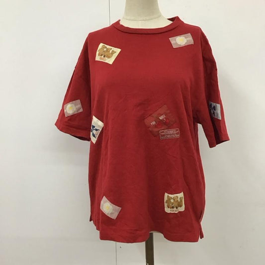 ピンクハウス PINK HOUSE Tシャツ 半袖 半袖カットソー プリントTシャツ クルーネックカットソー L ロゴ、文字 赤 / レッド /  レディース USED 古着 中古 10117313