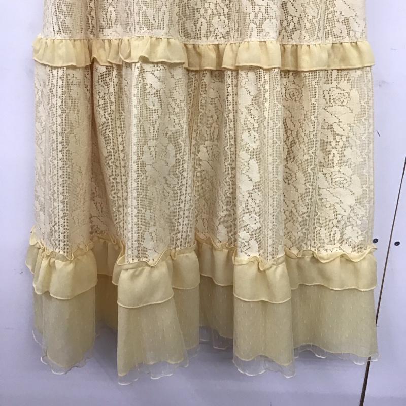 アクシーズファム axes femme ワンピース ロングスカート ロングワンピース ノースリーブワンピース フレアスカート M 総柄 黄 / イエロー /  レディース USED 古着 中古 10149043