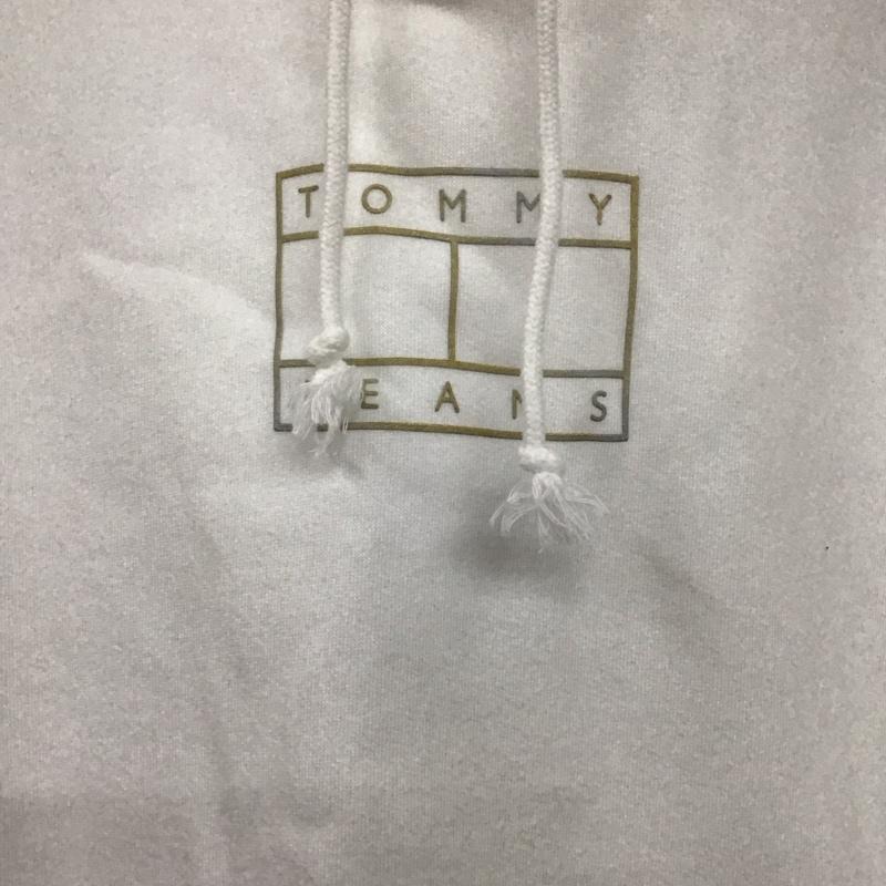 トミー ジーンズ TOMMY JEANS パーカー 長袖 M プリント X ロゴ、文字 白 / ホワイト /  レディース USED 古着 中古 10139523