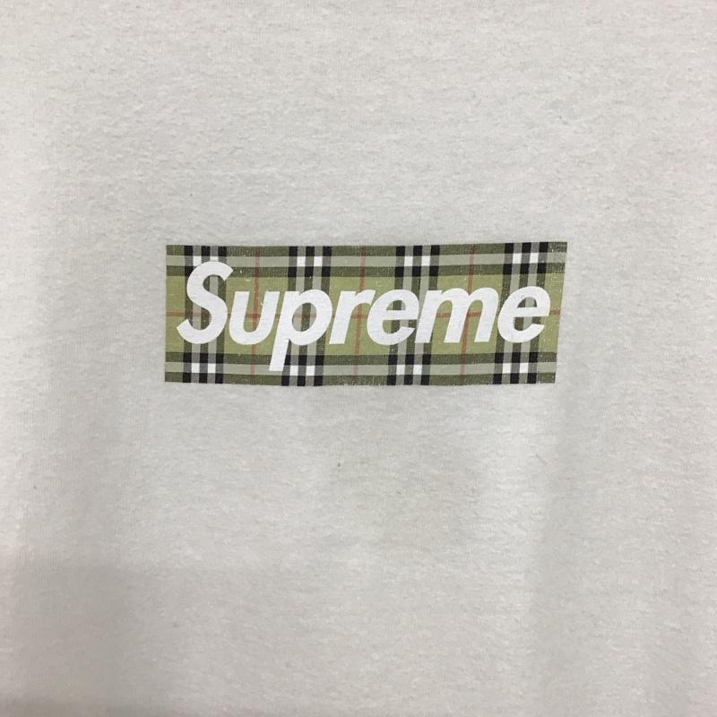 シュプリーム Supreme Tシャツ 半袖 22SS BURBERRYBoxLogoTee プリントTシャツ L ロゴ、文字 白 / ホワイト /  メンズ USED 古着 中古 10150411