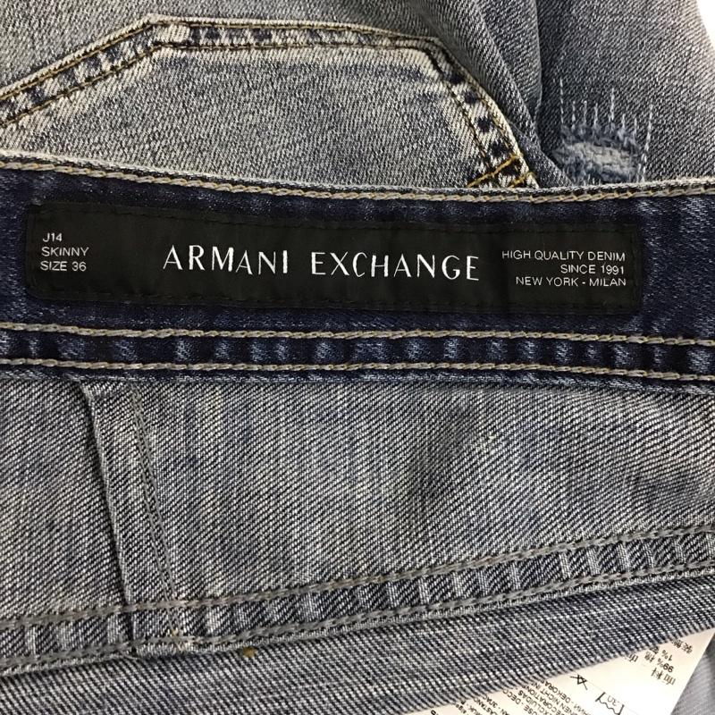 アルマーニエクスチェンジ ARMANI EXCHANGE パンツ デニム、ジーンズ デニムパンツ ストレートパンツ ワイドパンツ カジュアルパンツ ストレッチ 36 無地 インディゴ / インディゴ /  メンズ USED 古着 中古 10116622