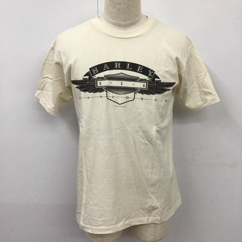 ハーレーダビッドソン Harley-Davidson Tシャツ 半袖 半袖カットソー プリントTシャツ クルーネックカットソー M プリント ベージュ / ベージュ /  メンズ USED 古着 中古 10115329