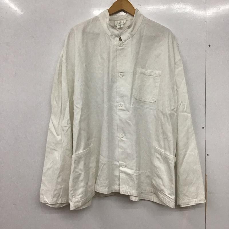 古着 USED ジャケット、上着 ジャケット、ブレザー ノーカラージャケット アウター フロントボタン 無地 白 / ホワイト /  メンズ USED 古着 中古 10144762