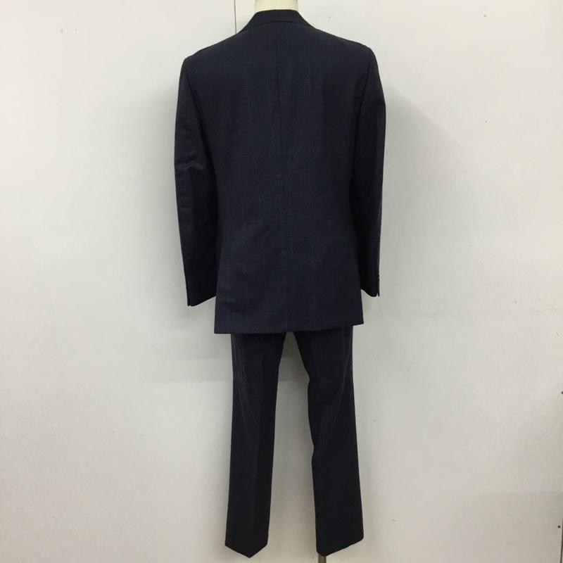 グリーンレーベルリラクシング green label relaxing セットアップ セットアップ セットアップ チェックジャケット スリムスラックスパンツ 2点セット 48 チェック 紺 / ネイビー /  メンズ USED 古着 中古 10114889