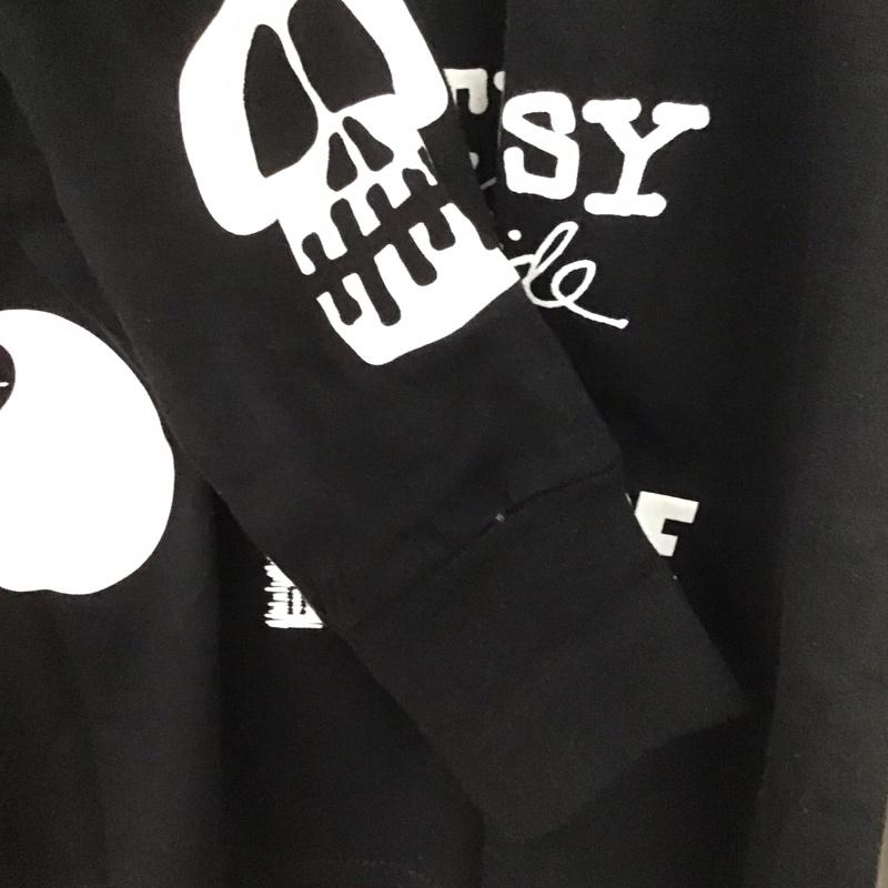 ステューシー STUSSY カットソー 長袖 長袖カットソー プリントカットソー クルーネック M ロゴ、文字 黒 / ブラック /  メンズ USED 古着 中古 10135910