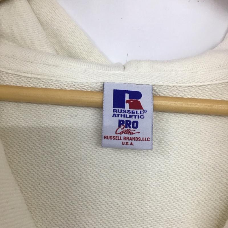 ラッセルアスレティック Russell Athletic パーカー 長袖 ジップアップパーカー 長袖パーカー カジュアルジャケット xlarge XL ロゴ、文字 オフホワイト / オフホワイト /  メンズ USED 古着 中古 10132167