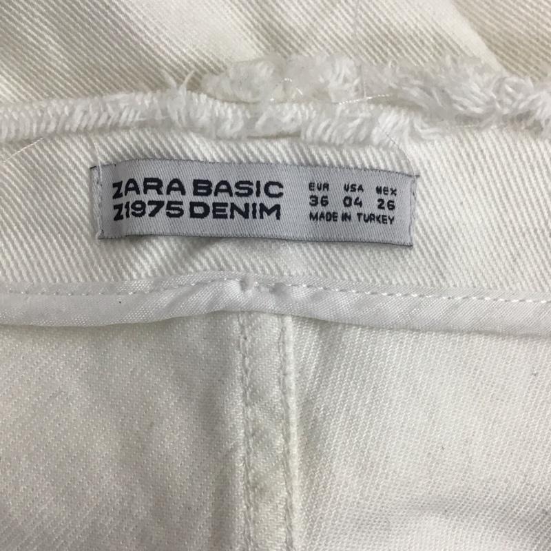ザラベーシック ZARA BASIC ボトムス ボトムス 5862 076 250 ワイドパンツ デニム カットオフ 無地 白 / ホワイト /  レディース USED 古着 中古 10112238